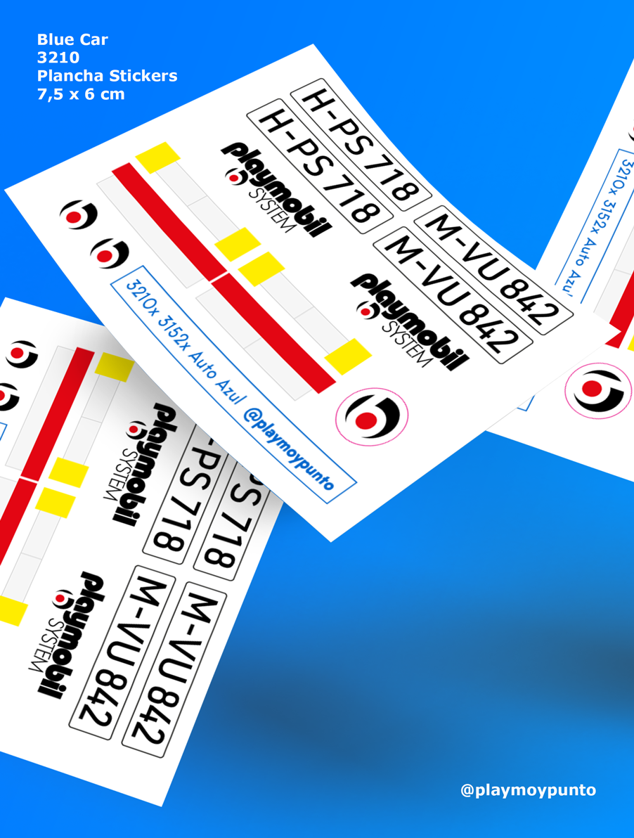 Blue Car 3210- Sticker Papel autoadhesivo
