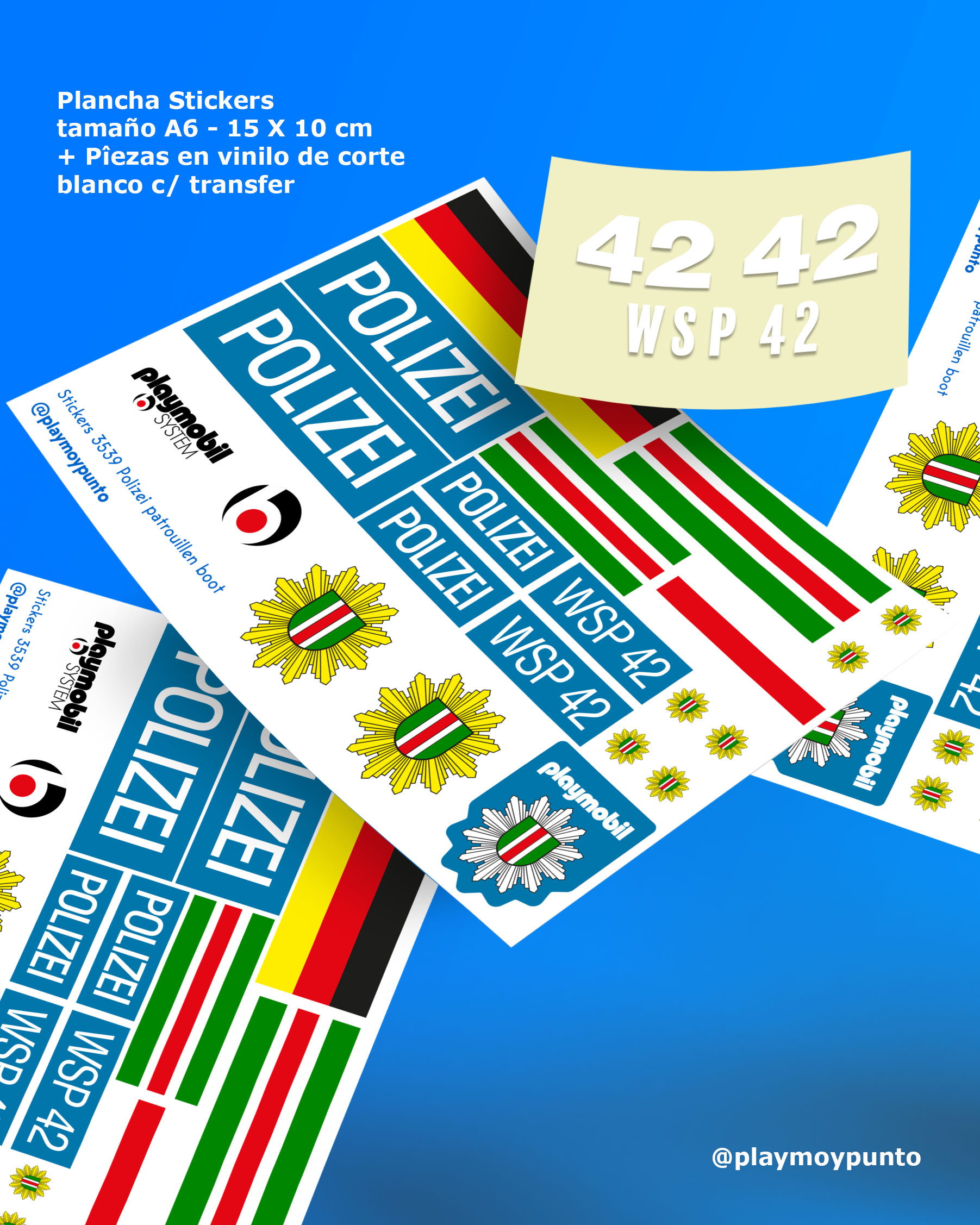 Police Patrol Boat 3539- Sticker Papel autoadhesivo